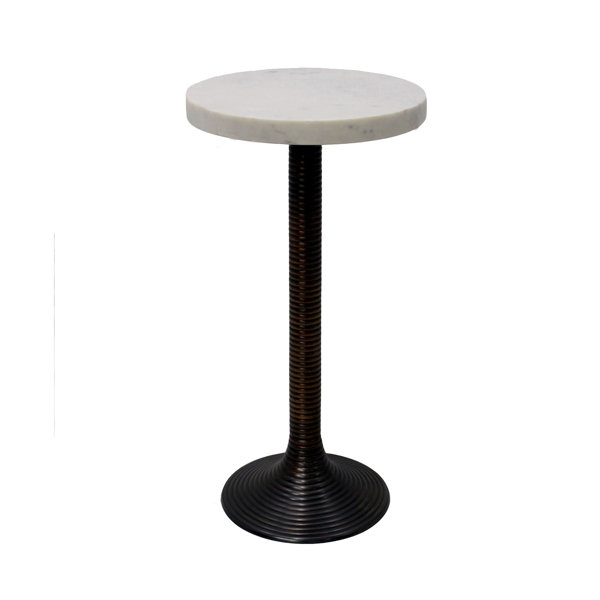 Joss & Main Shorsey Round Marble and Ribbed Metal Martini Table & Reviews | Joss & Main
